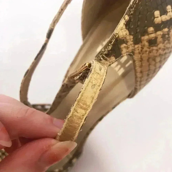 Stuart Weitzman y2k Snakeskin Python Print Stiletto Strappy Heel Pump Size 7.5 - Picture 13 of 16